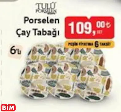 TULÜ PORSELEN PORSELEN ÇAY TABAĞI